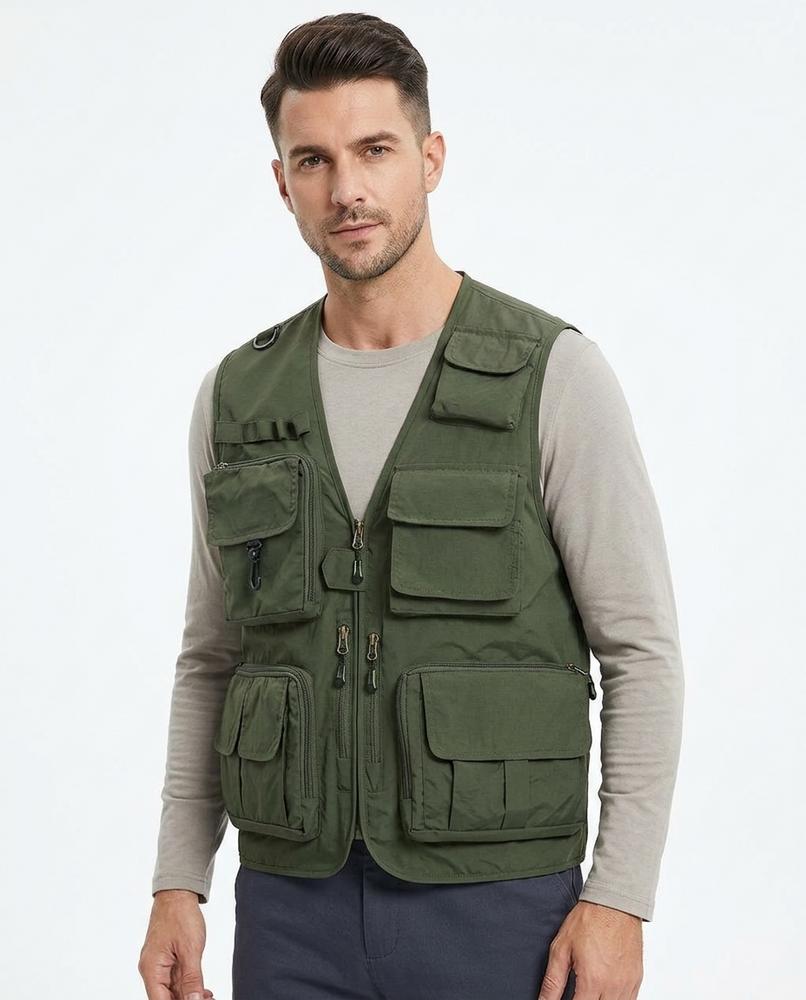 NorthTrek24 - Nidar | Multi-Pocket Zip-Up Vest Men