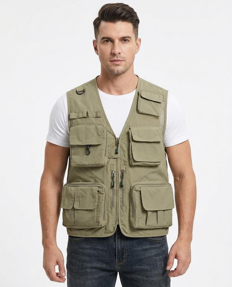 NorthTrek24 - Nidar | Multi-Pocket Zip-Up Vest Men
